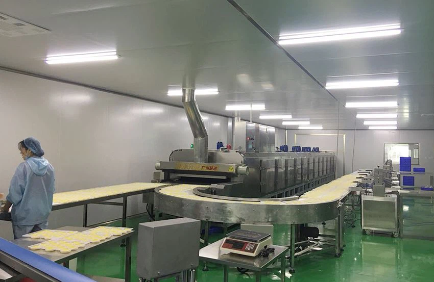 Liquid nitrogen instant freeze machine installed in existing processing lines